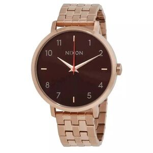 Nixon Arrow X The Mahogany Quartz Watch Black Dark Red Gold A1090-2617-00